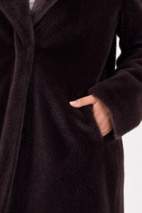 Monari Fluffy Fake Fur Coat in Brownie 809573