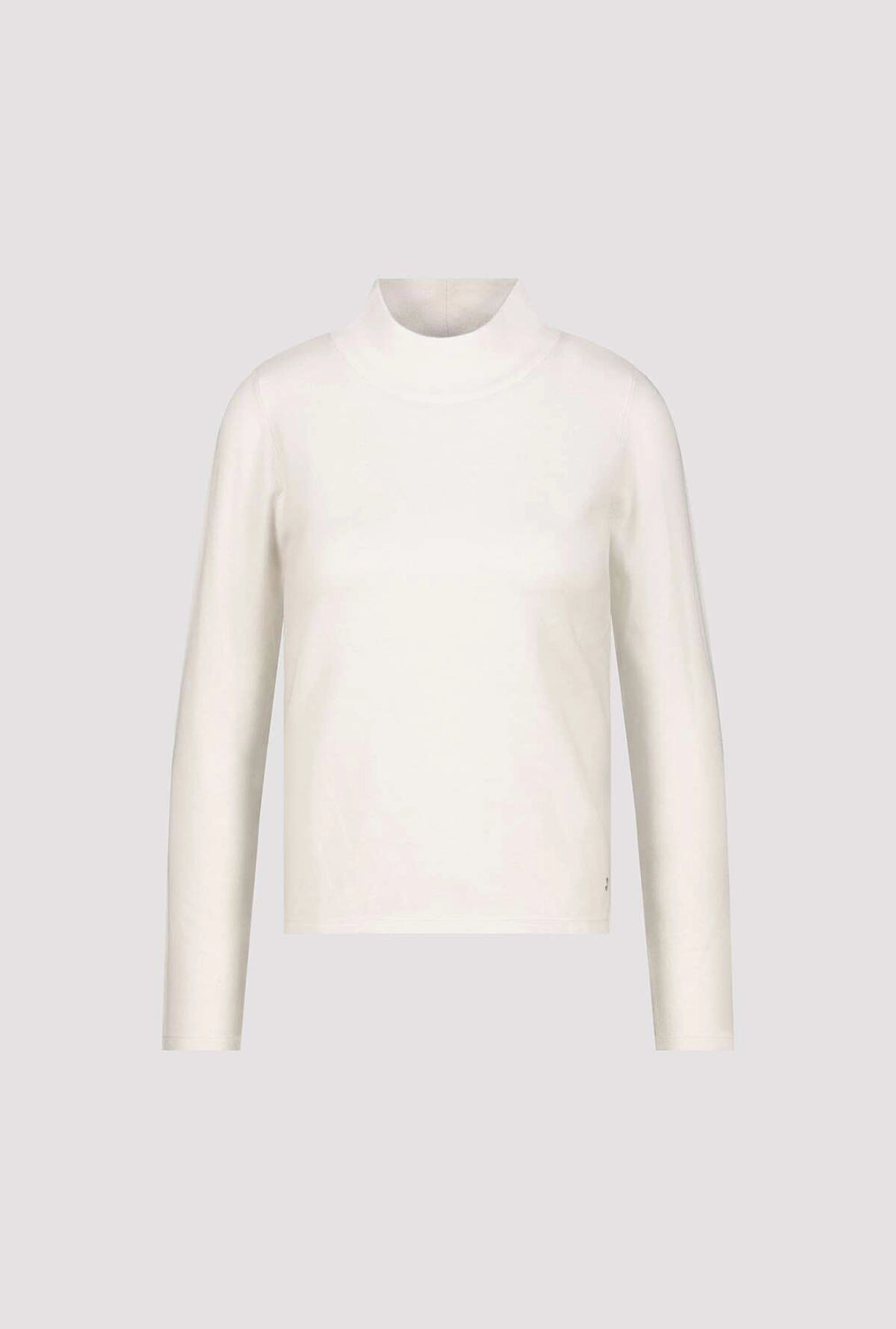 Monari Basic-Knitted Sweater With Stand-Up Collar in Almond 809613