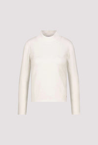 Monari Basic-Knitted Sweater With Stand-Up Collar in Almond 809613