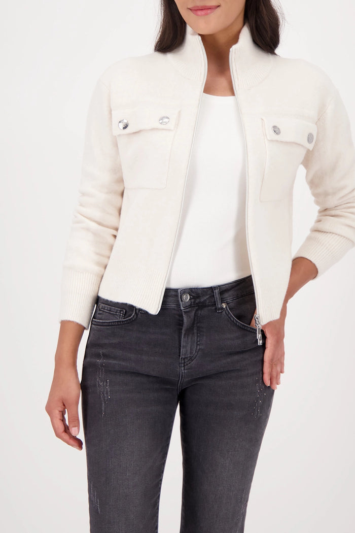 Monari Cardigan With Flap Pockets in Almond 809617