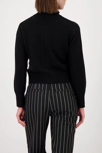 Monari Cardigan With Flap Pockets in Black 809617