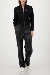 Monari Cardigan With Flap Pockets in Black 809617