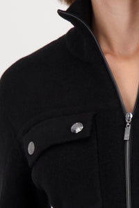 Monari Cardigan With Flap Pockets in Black 809617