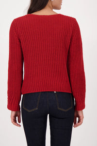 Monari Chenille Jumper in Chimney Red 809618