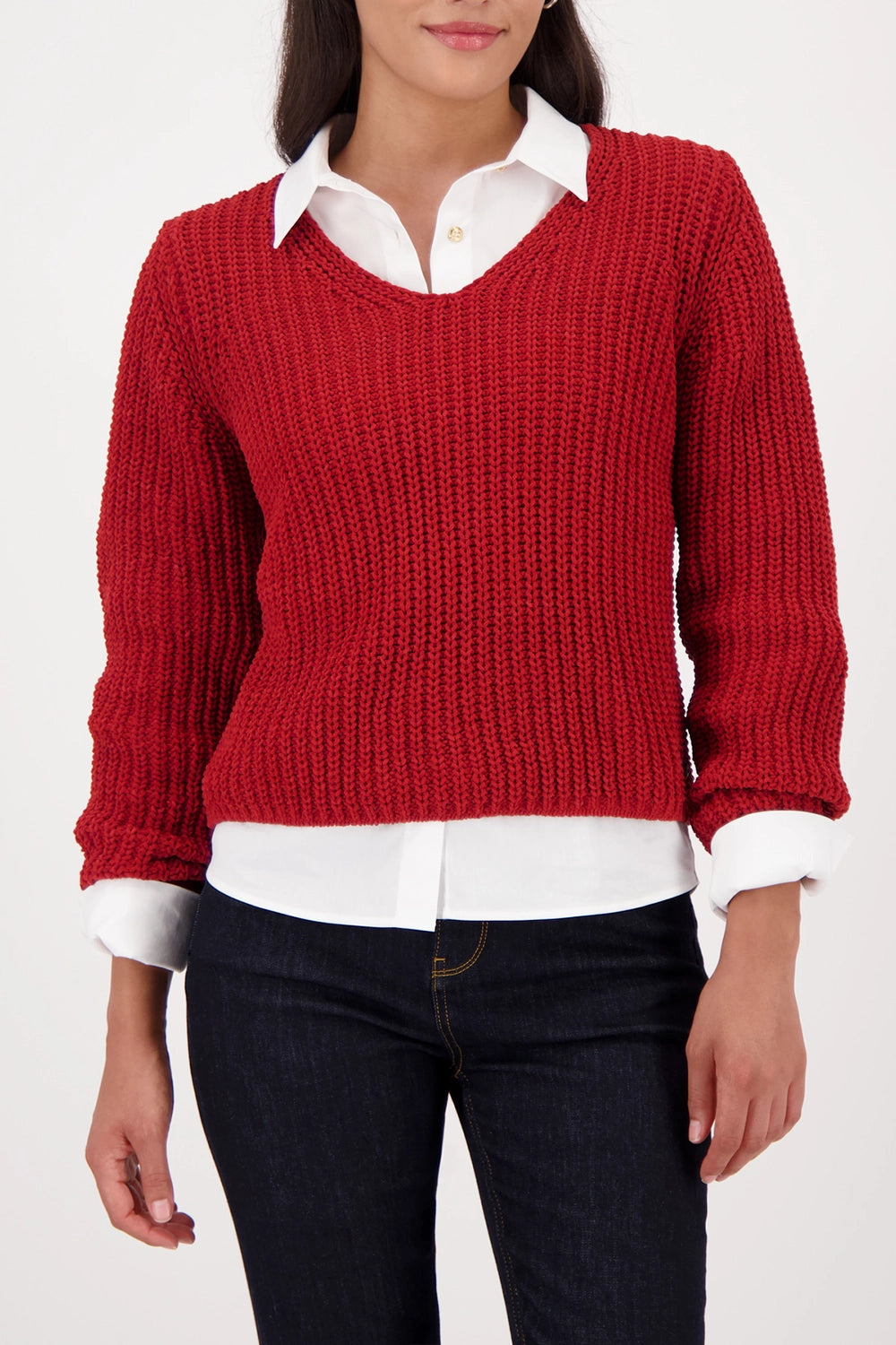 Monari Chenille Jumper in Chimney Red 809618