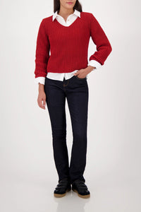 Monari Chenille Jumper in Chimney Red 809618