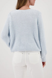 Monari Chenille Jumper in Ice Blue 809618