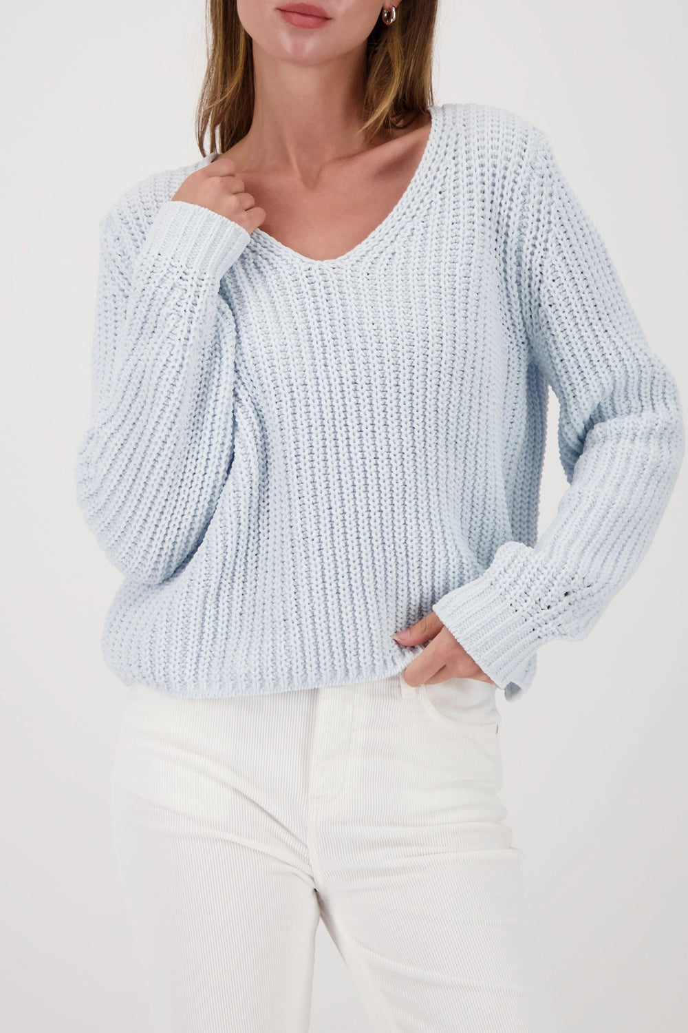 Monari Chenille Jumper in Ice Blue 809618