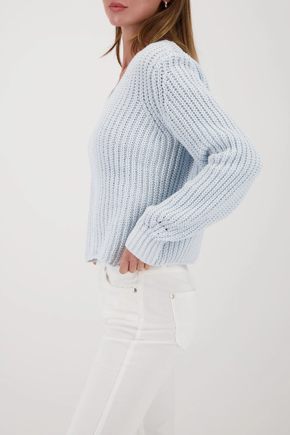 Monari Chenille Jumper in Ice Blue 809618