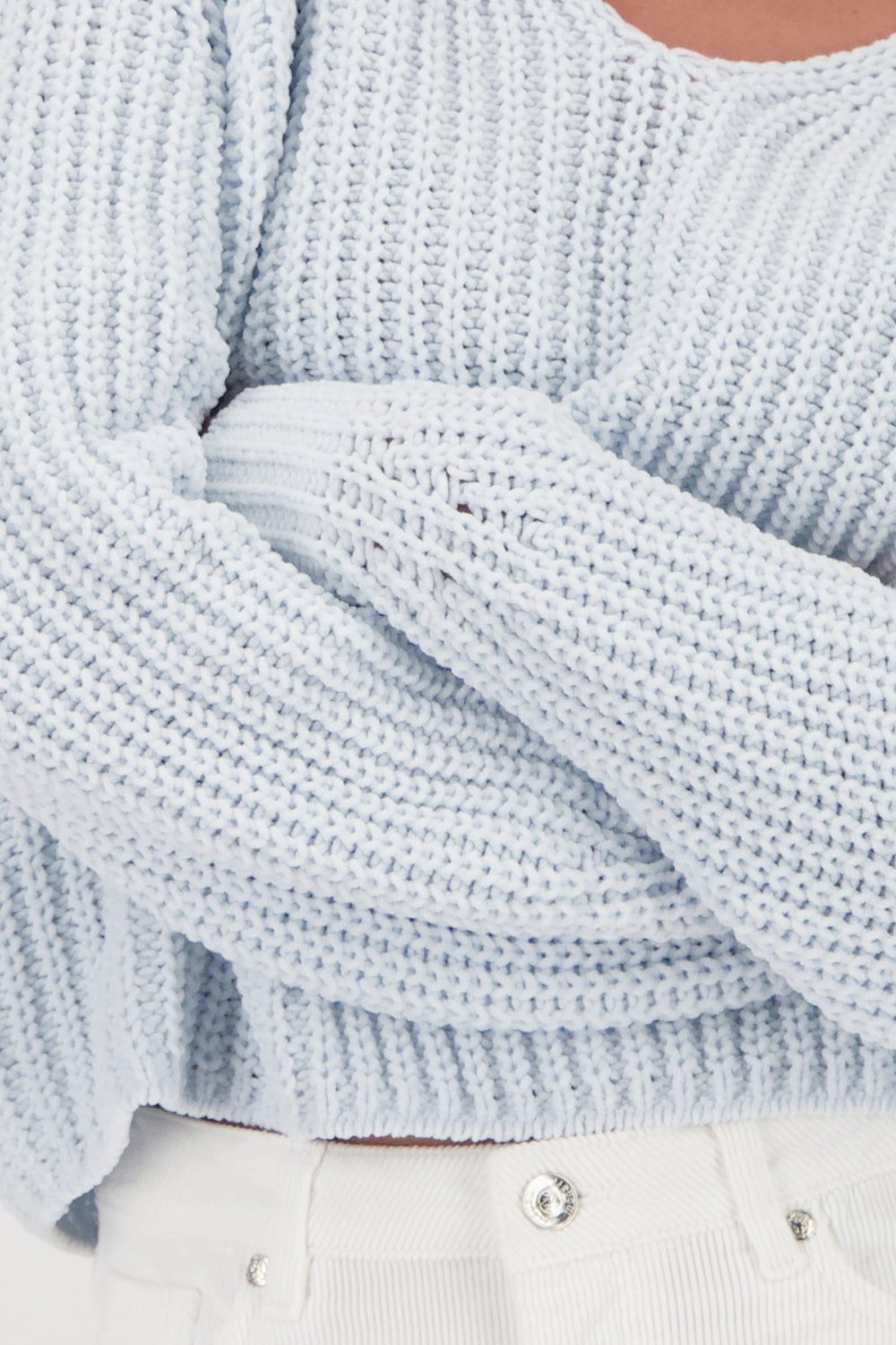 Monari Chenille Jumper in Ice Blue 809618