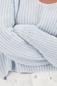 Monari Chenille Jumper in Ice Blue 809618