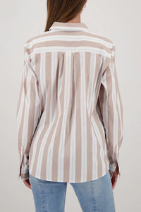 Monari Striped Blouse in Lattemacchiato Pattern 809634