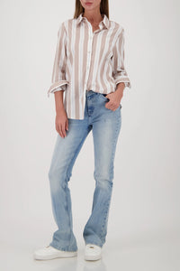 Monari Striped Blouse in Lattemacchiato Pattern 809634