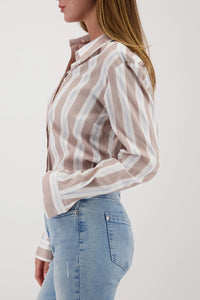Monari Striped Blouse in Lattemacchiato Pattern 809634