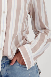 Monari Striped Blouse in Lattemacchiato Pattern 809634