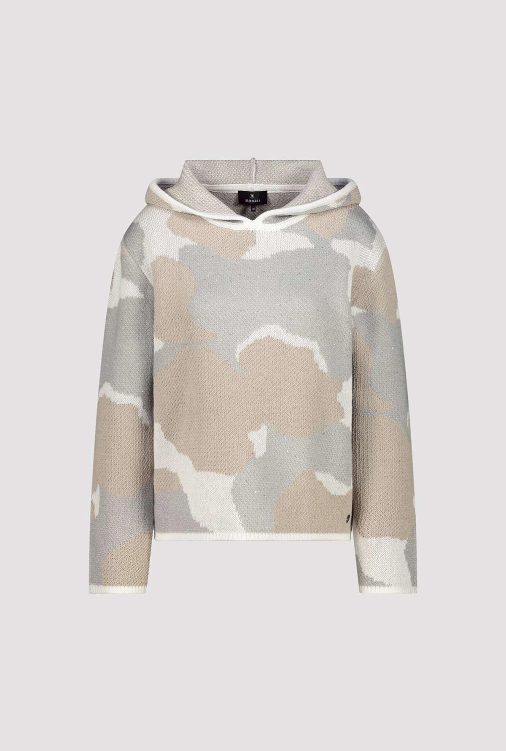 Monari Knit Sweater With Cloud Pattern in Lattemacchiato Pattern 809639