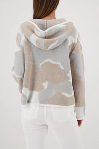 Monari Knit Sweater With Cloud Pattern in Lattemacchiato Pattern 809639