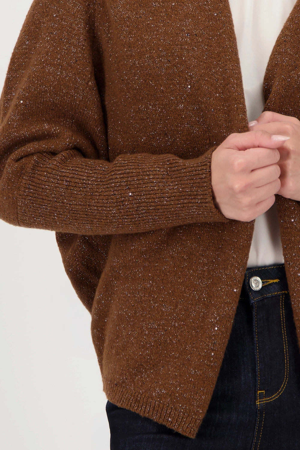 Monari Cardigan With Sequins in Whisky 809651