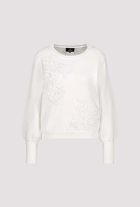 Monari Jumper With Decorative Applique in Off-White 809654