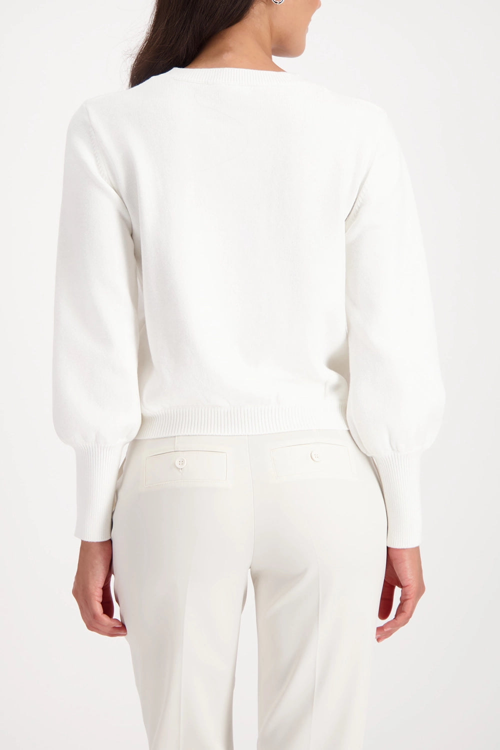 Monari Jumper With Decorative Applique in Off-White 809654