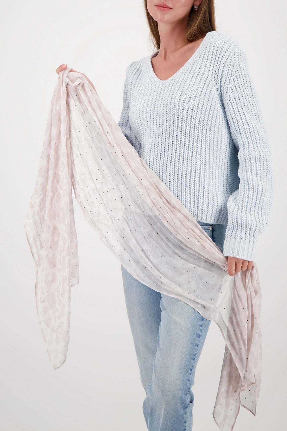Monari Scarf With Leopard Print in Lattemacchiato Pattern 809678