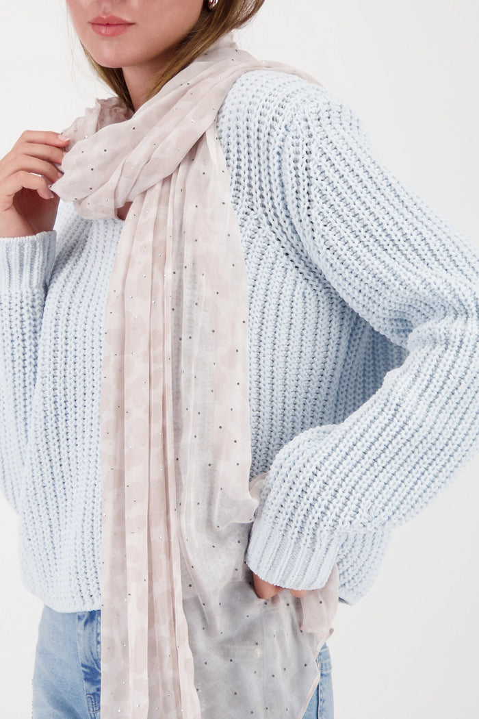 Monari Scarf With Leopard Print in Lattemacchiato Pattern 809678