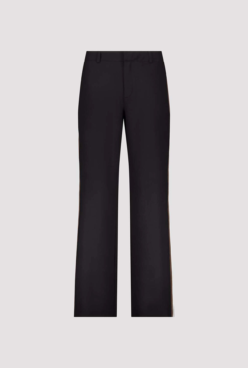 Monari Straight-Leg Pants With Stripes On The Side in Black 809696