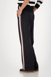 Monari Straight-Leg Pants With Stripes On The Side in Black 809696