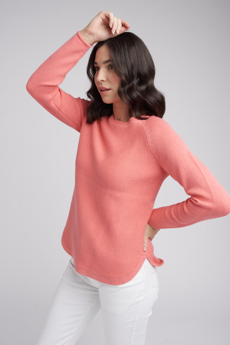 Goondiwindi Cotton Raglan Jumper in Flamingo 8158