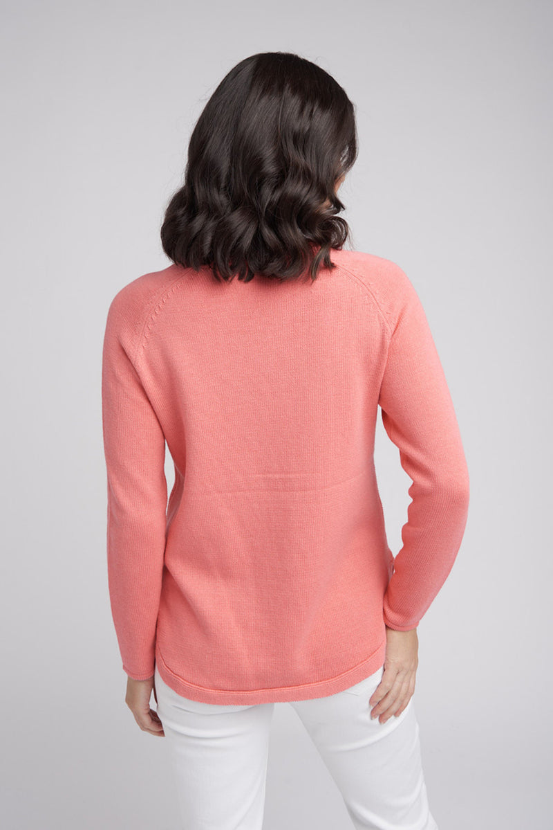 Goondiwindi Cotton Raglan Jumper in Flamingo 8158