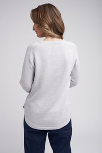 Goondiwindi Cotton Raglan Jumper in Grey Shimmer 8158