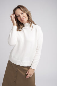 Goondiwindi Cotton High Neck Jumper in Snowflake 8170