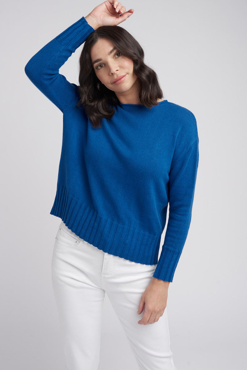 Goondiwindi Cotton Rib Hem Jumper in Paradisico 8176