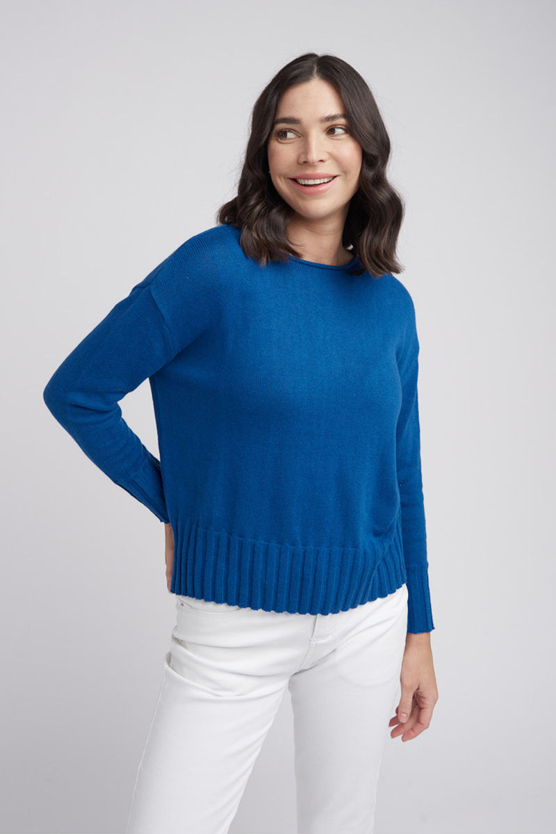 Goondiwindi Cotton Rib Hem Jumper in Paradisico 8176