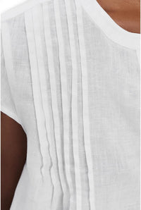 Splendid Stella Linen Pintuck SS in White RS6W340