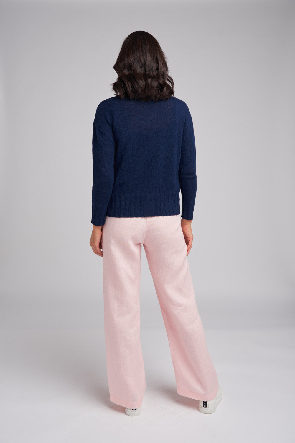 Goondiwindi Cotton Rib Neck & Hem Jumper in Bright Navy 8211