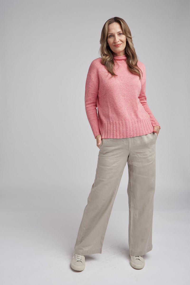 Goondiwindi Cotton Rib Neck & Hem Jumper in Coraline 8211