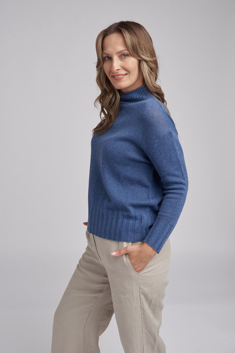 Goondiwindi Cotton Rib Neck & Hem Jumper in Marathan 8211