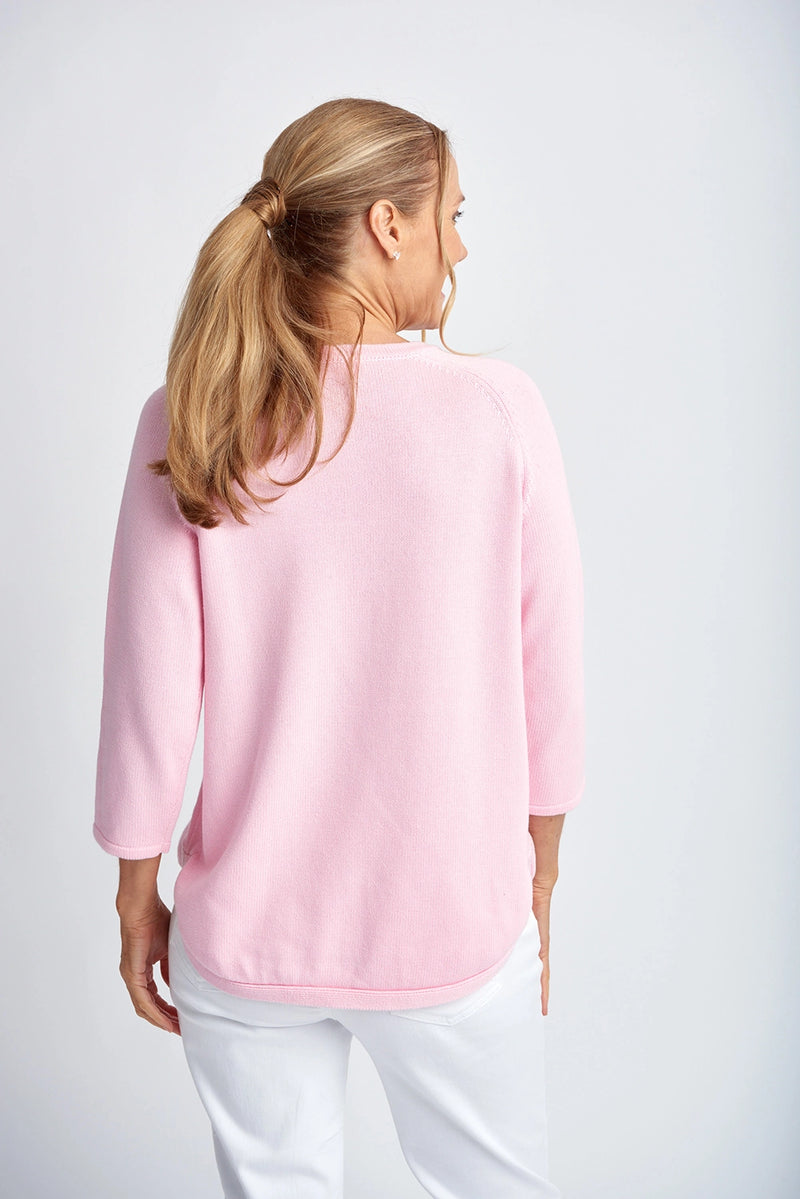 Goondiwindi Cotton Hearts Jumper in Pale Pink/White 8217