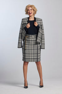 Paula Ryan Contrast Lapel Check Jacket 8835