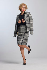 Paula Ryan Contrast Lapel Check Jacket 8835