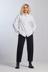 Paula Ryan Rouched Sleeve Shirt in Microjersey 8826