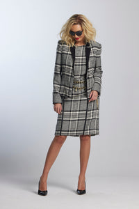 Paula Ryan Contrast Lapel Check Jacket 8835