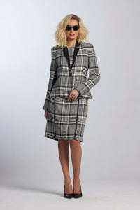 Paula Ryan Contrast Lapel Check Jacket 8835