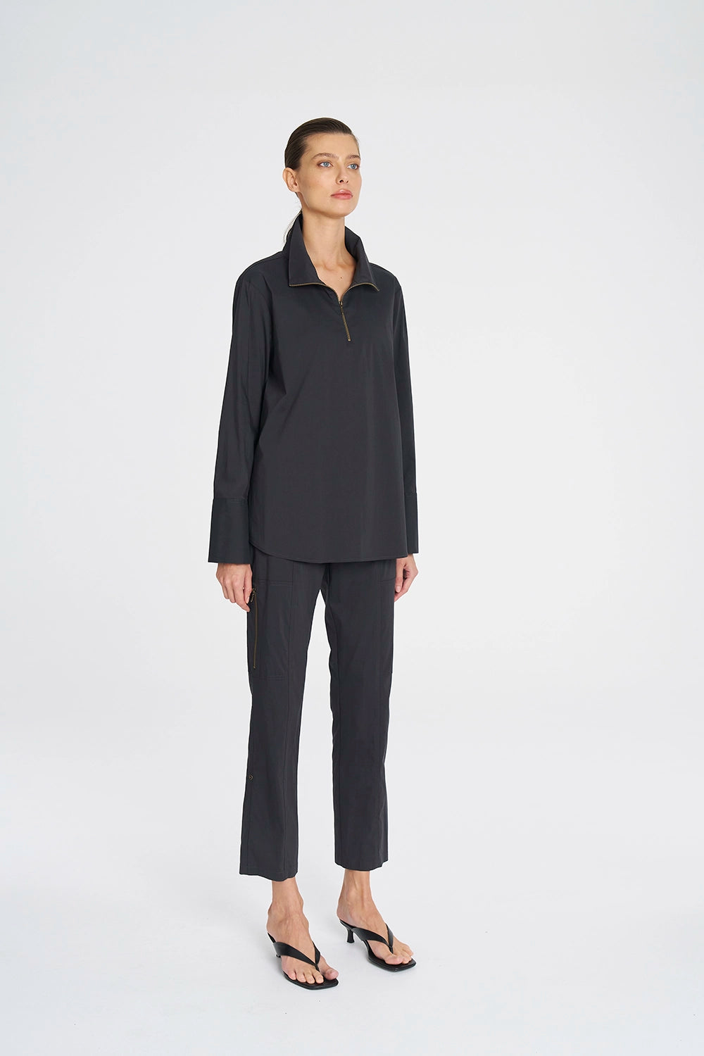 Mela Purdie Half Zip Blouse In Canyon F65 8632 - Pre-Order March Delivery