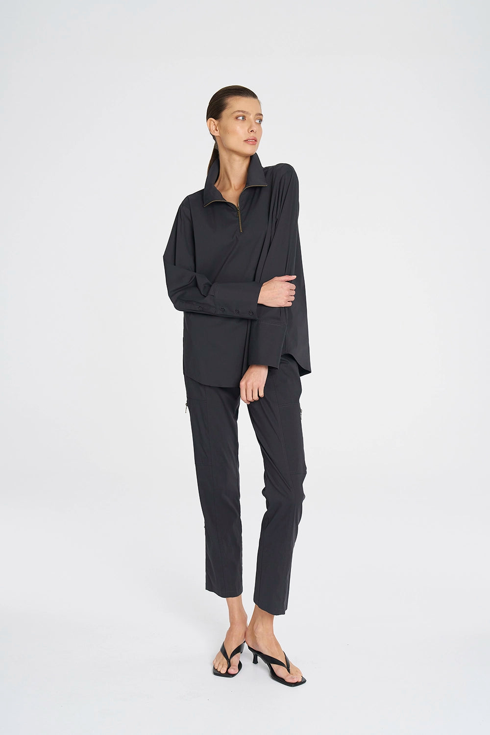 Mela Purdie Half Zip Blouse In Canyon F65 8632 - Pre-Order March Delivery
