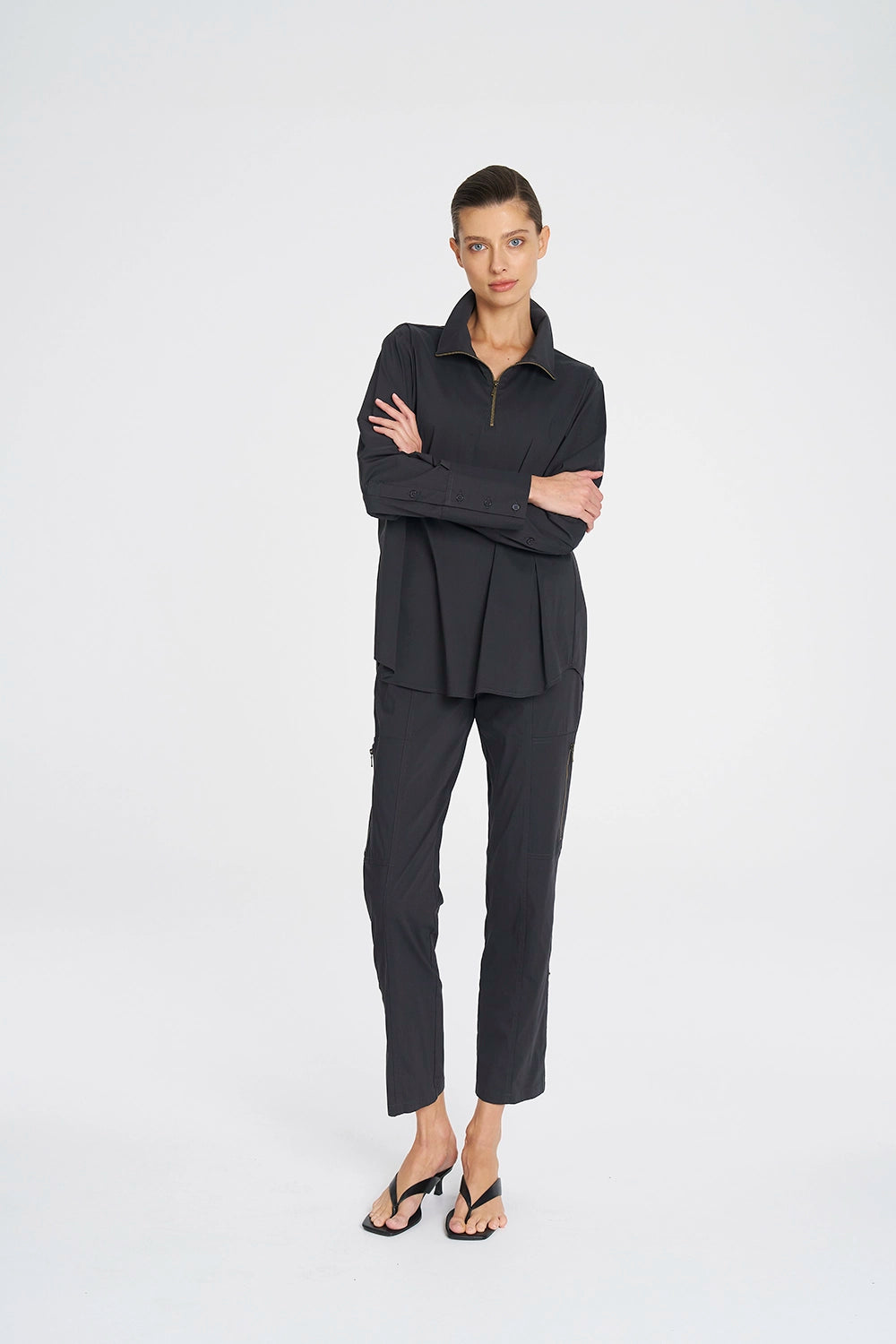 Mela Purdie Half Zip Blouse In Canyon F65 8632 - Pre-Order March Delivery