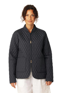 Ilse Jacobsen Short Quilt Jacket in Dark Indigo ALLY07