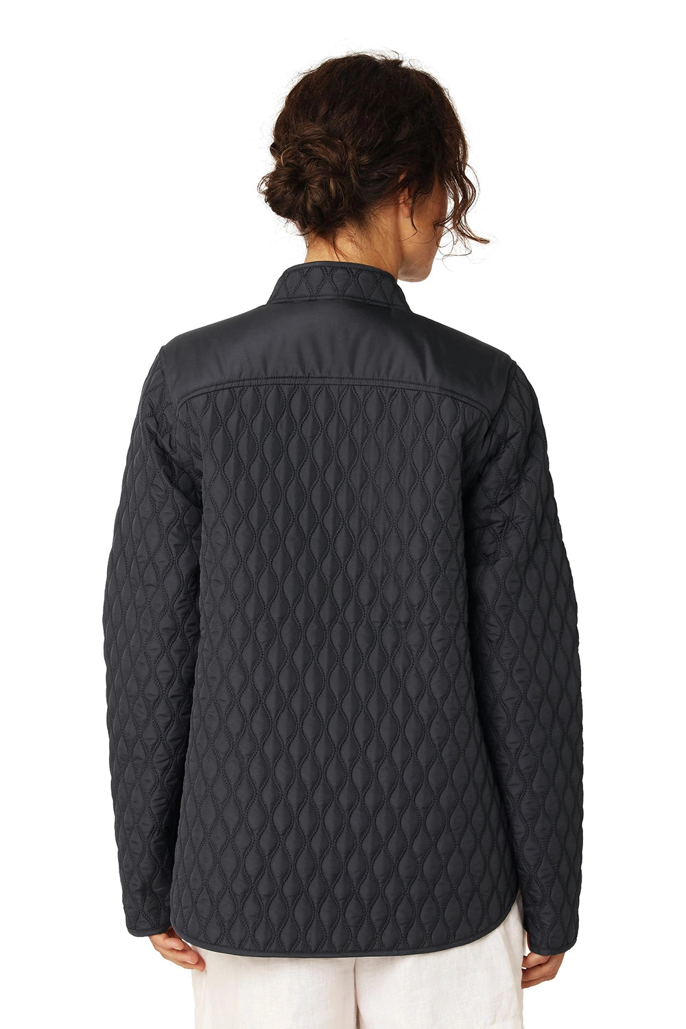 Ilse Jacobsen Short Quilt Jacket in Dark Indigo ALLY07