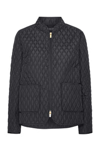 Ilse Jacobsen Short Quilt Jacket in Dark Indigo ALLY07